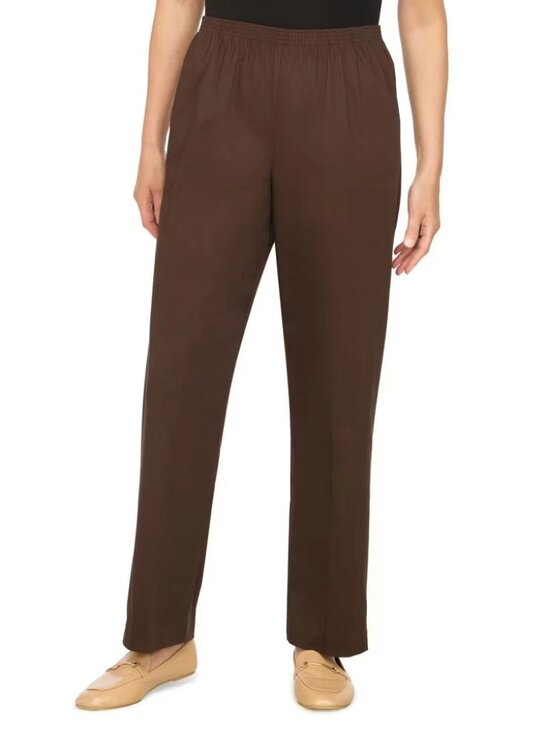 Alfred Dunner Pants - NWT! Alfred Dunner Brown Elastic Waist Pull-on Pant CHOCOLATE